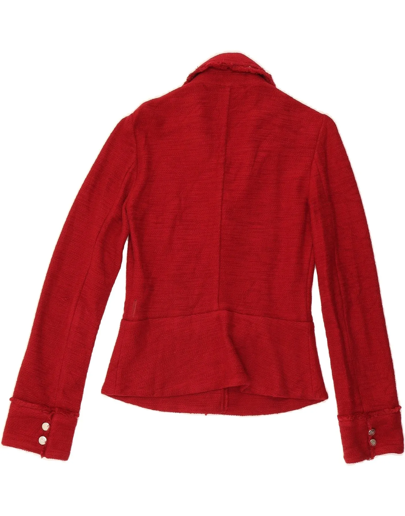 ARMANI JEANS Womens 3 Button Blazer Jacket UK 12 Medium Red Cotton