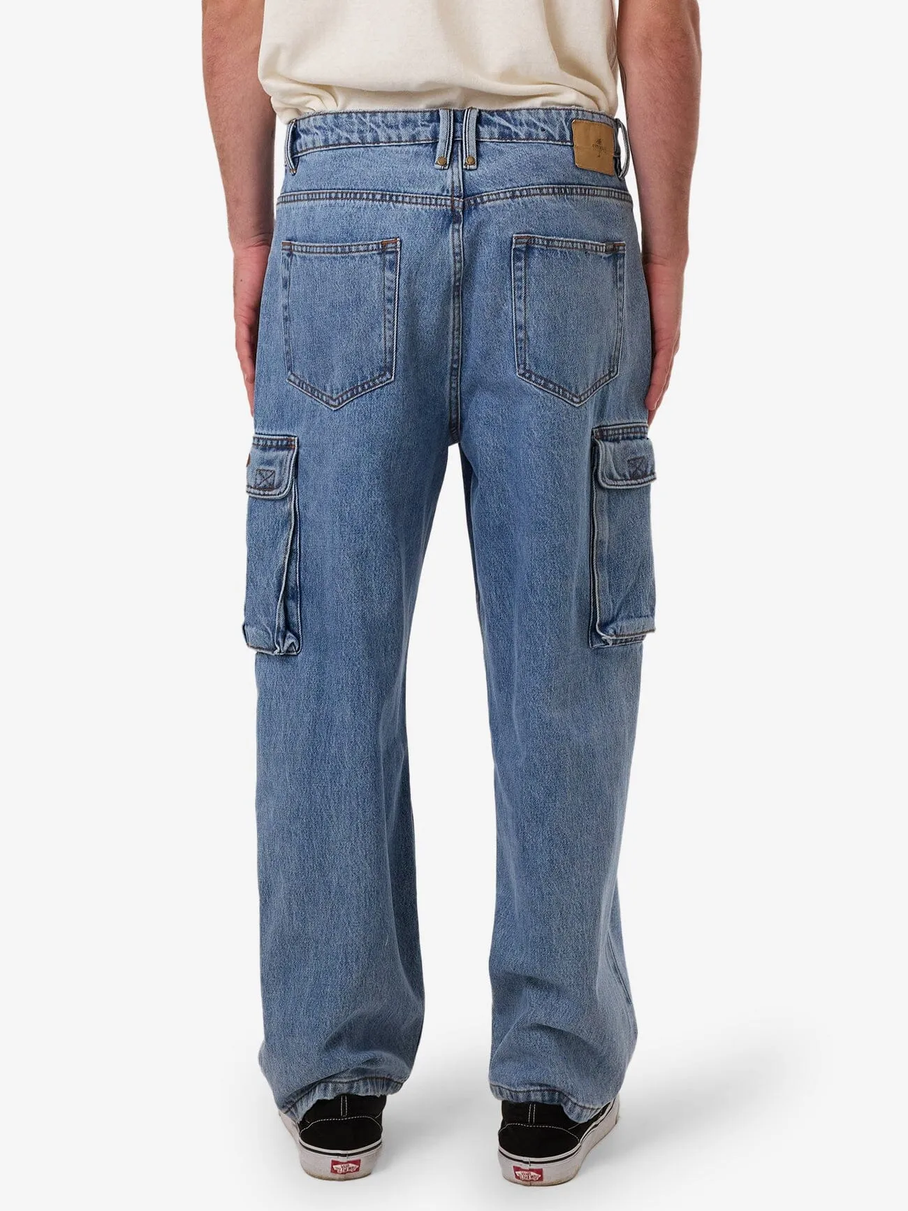 Big Slacker Baggy Denim Cargo Jean - Vintage Stone Blue