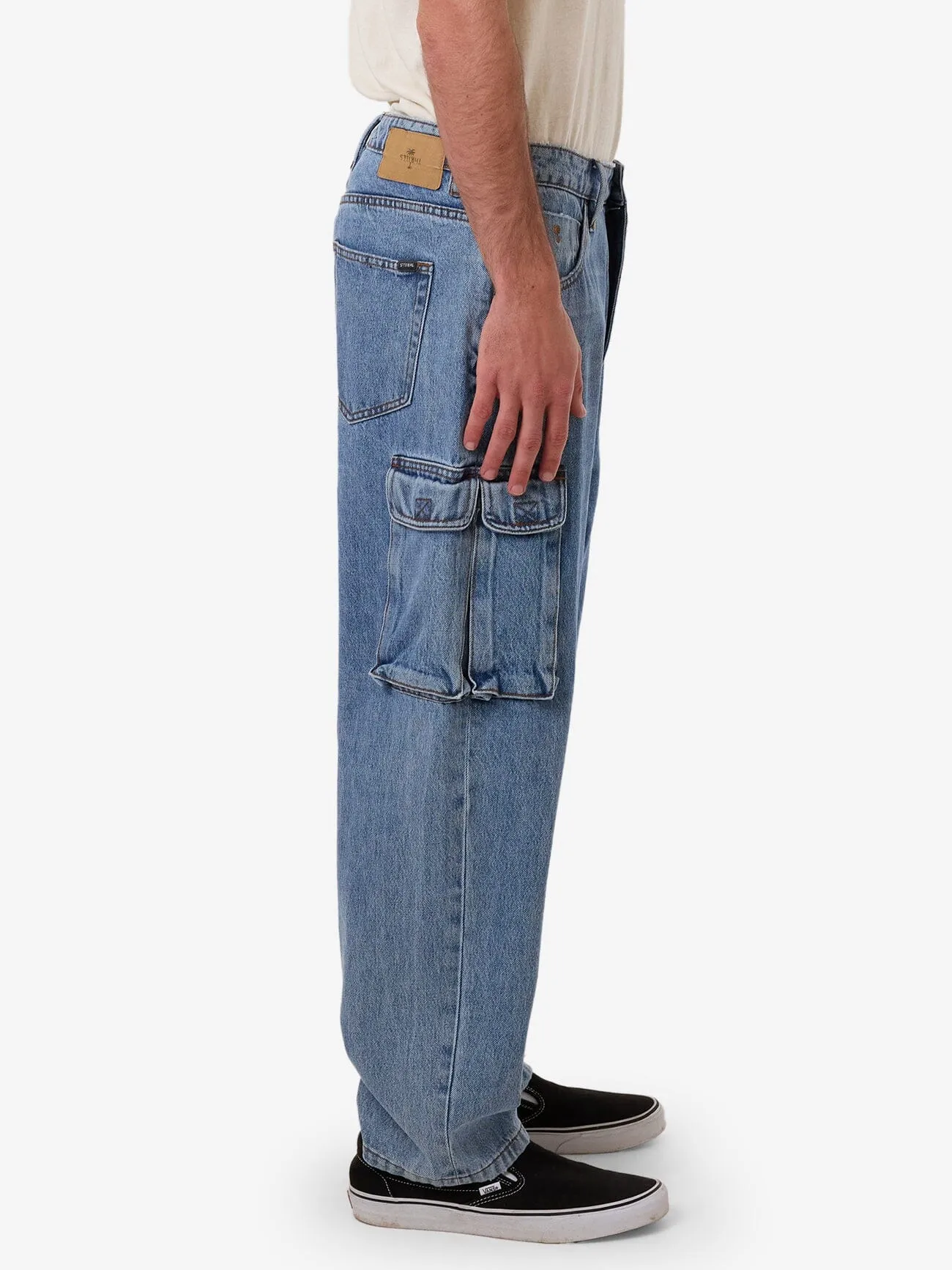 Big Slacker Baggy Denim Cargo Jean - Vintage Stone Blue