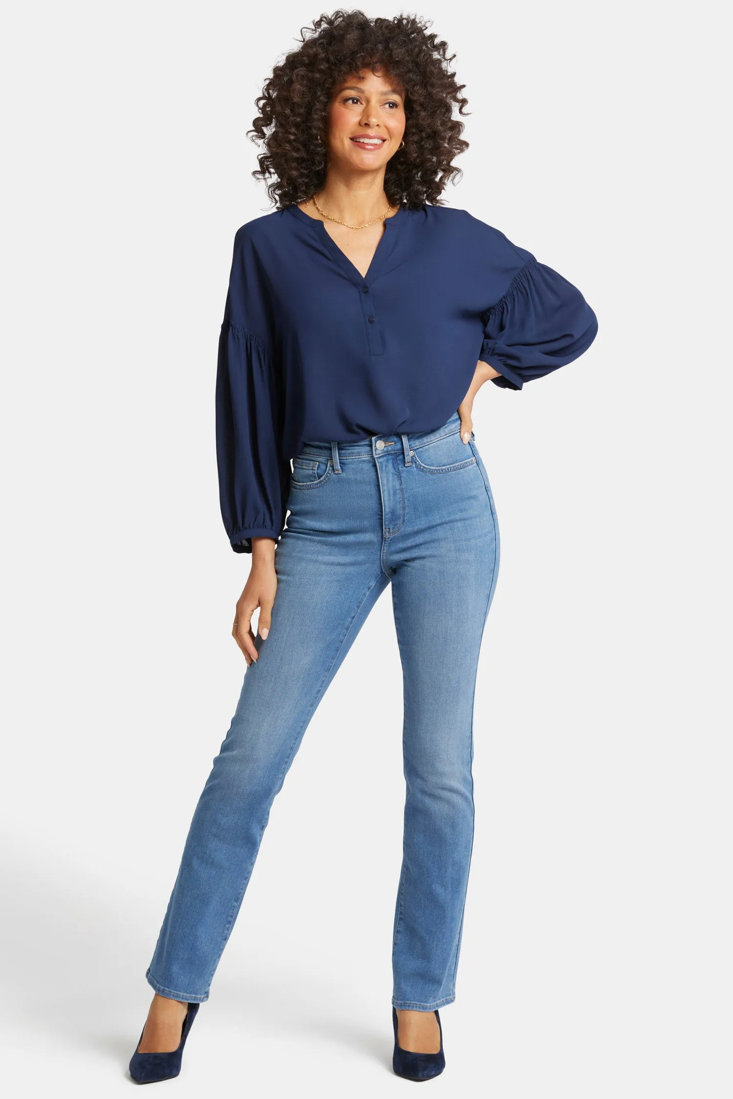 Billie Mini Bootcut Jeans In Petite - Water Canyon