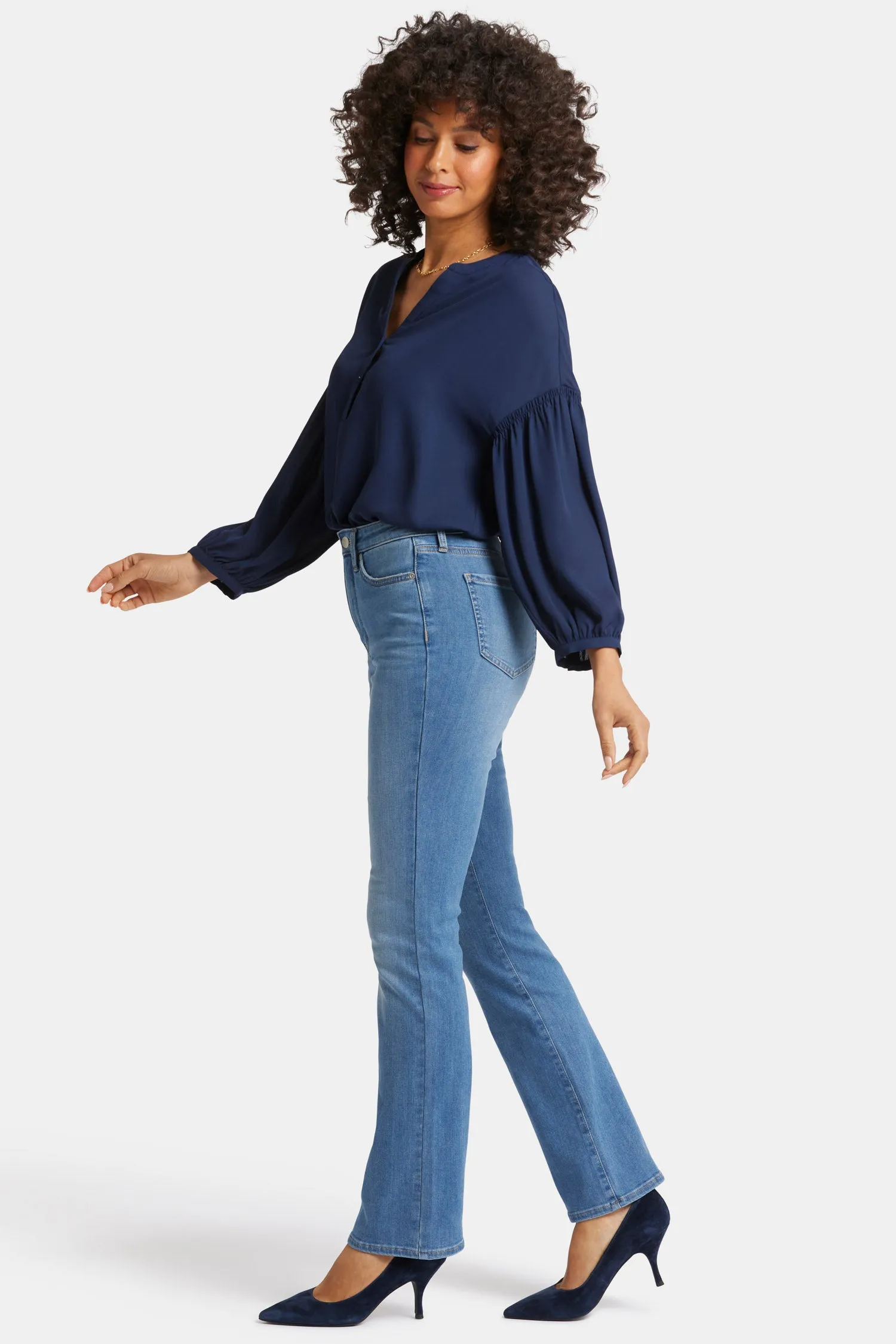 Billie Mini Bootcut Jeans In Petite - Water Canyon