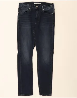 CALVIN KLEIN Mens Slim Jeans W33 L32 Navy Blue Cotton