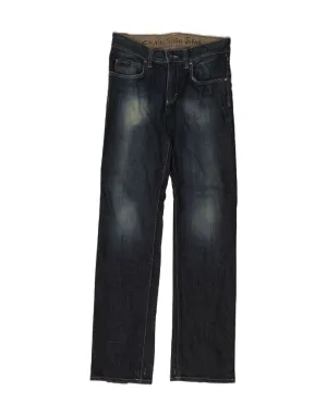 CALVIN KLEIN Mens Straight Jeans W30 L33 Navy Blue Cotton