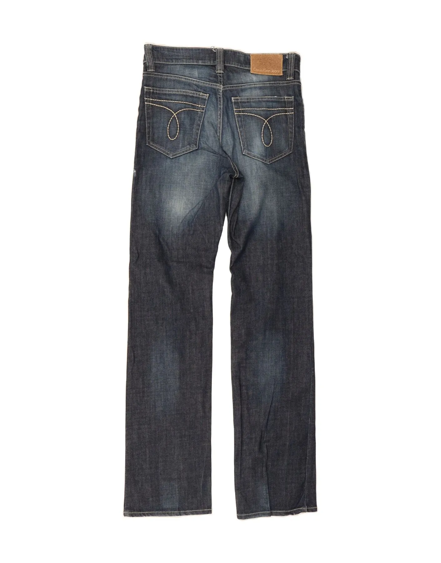 CALVIN KLEIN Mens Straight Jeans W30 L33 Navy Blue Cotton