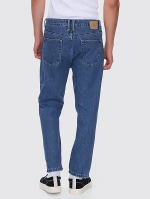 Chopped Straight Cropped Denim Jean - Vintage Rinse Blue
