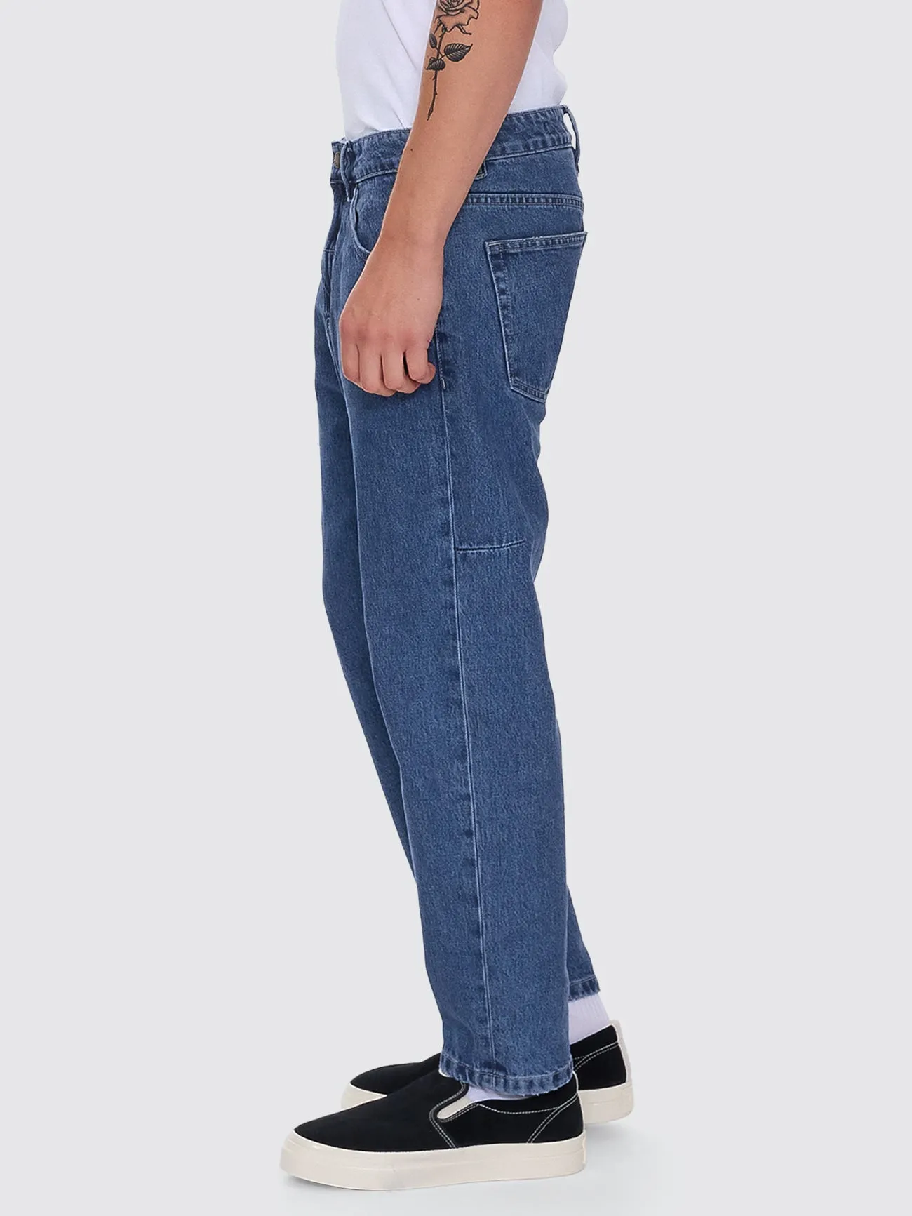 Chopped Straight Cropped Denim Jean - Vintage Rinse Blue