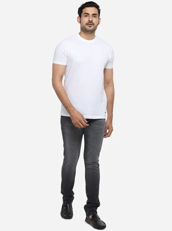 Dark Grey Washed Narrow Fit Jeans | Greenfibre