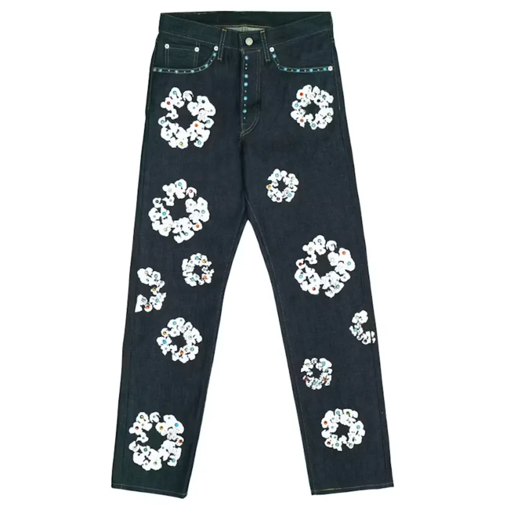 Denim Tears x Levi's 501 Cotton Rhinestone Wreath Jeans Raw