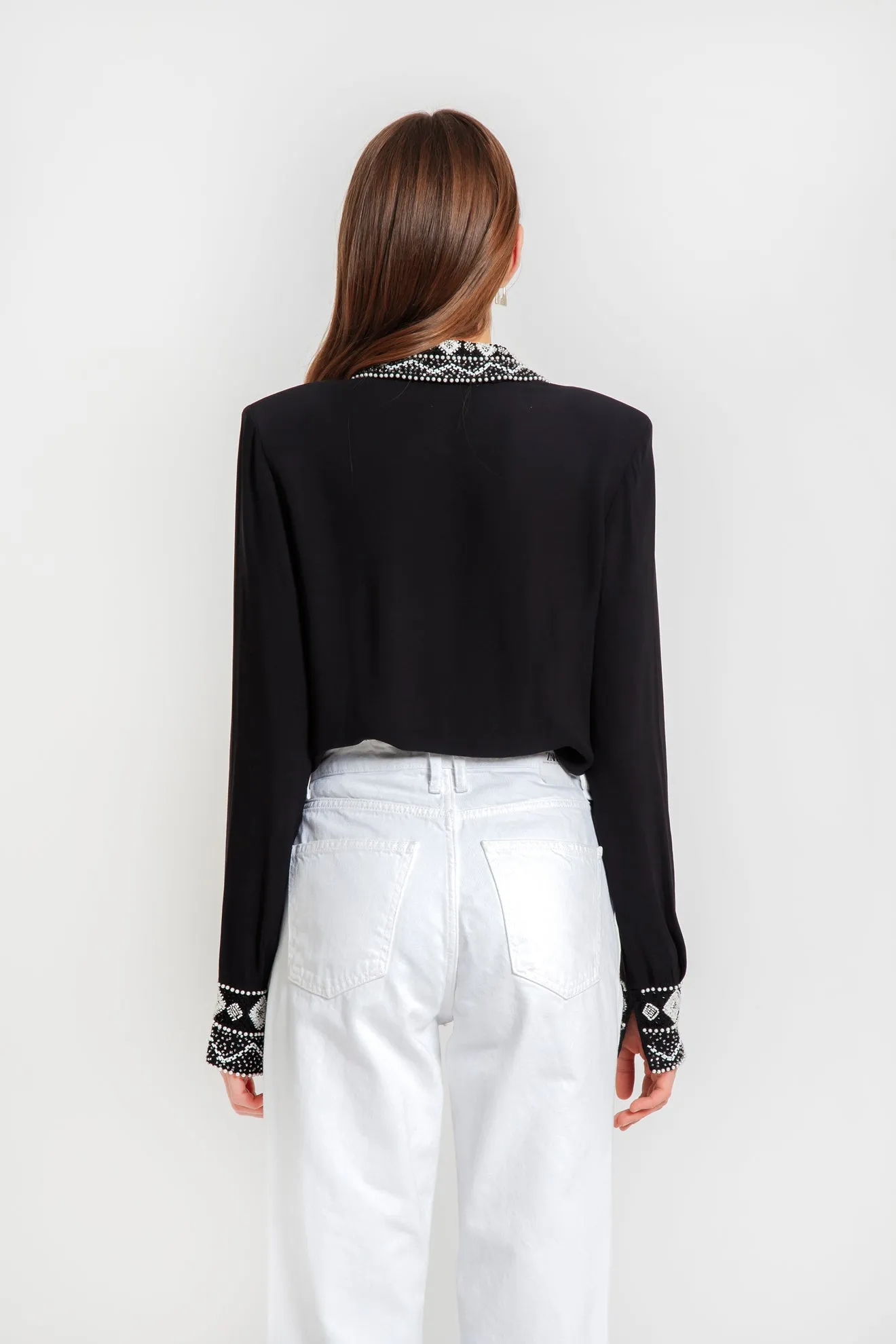 DIANE SHIRT IVORY BEADS