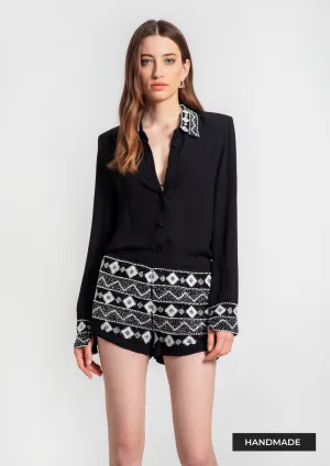 DIANE SHIRT IVORY BEADS