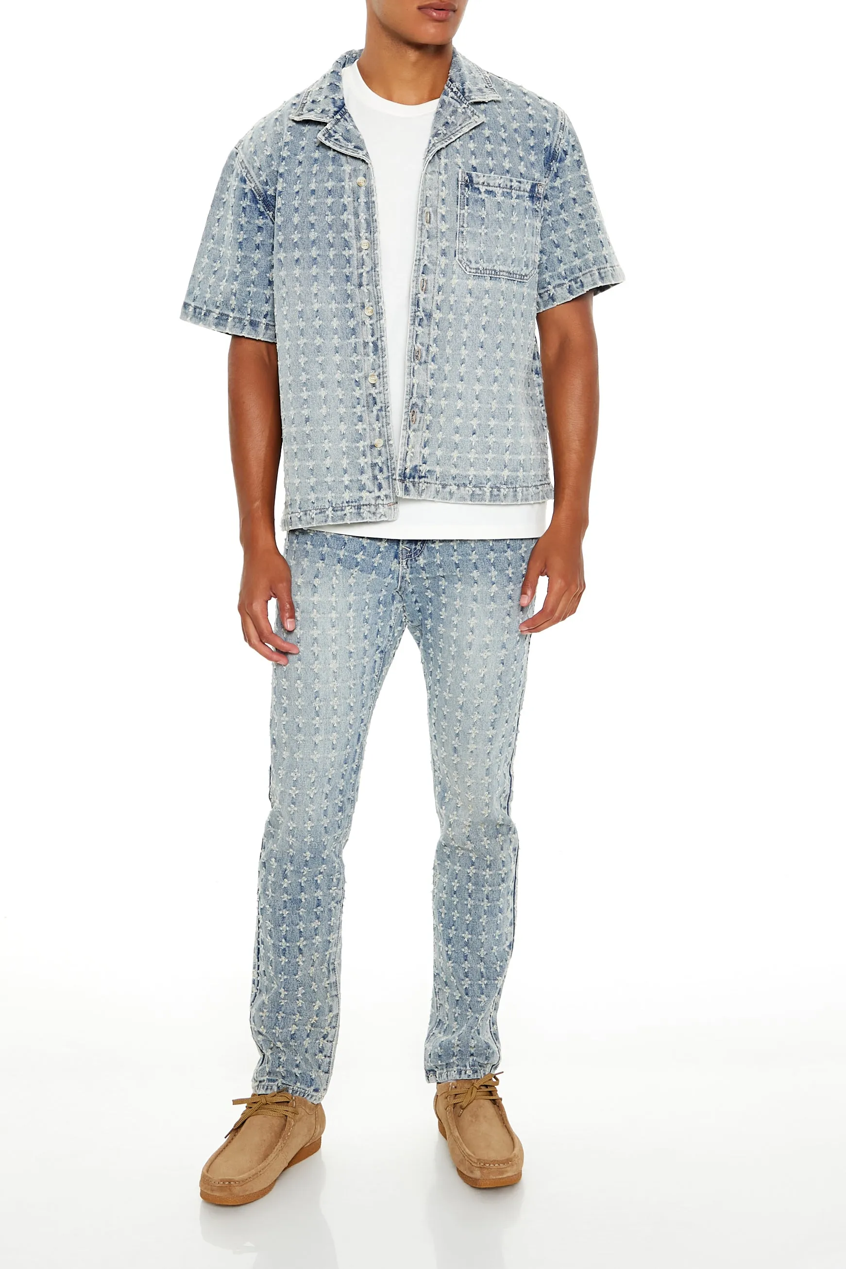 Distressed Slim Fit Mid Rise Jean