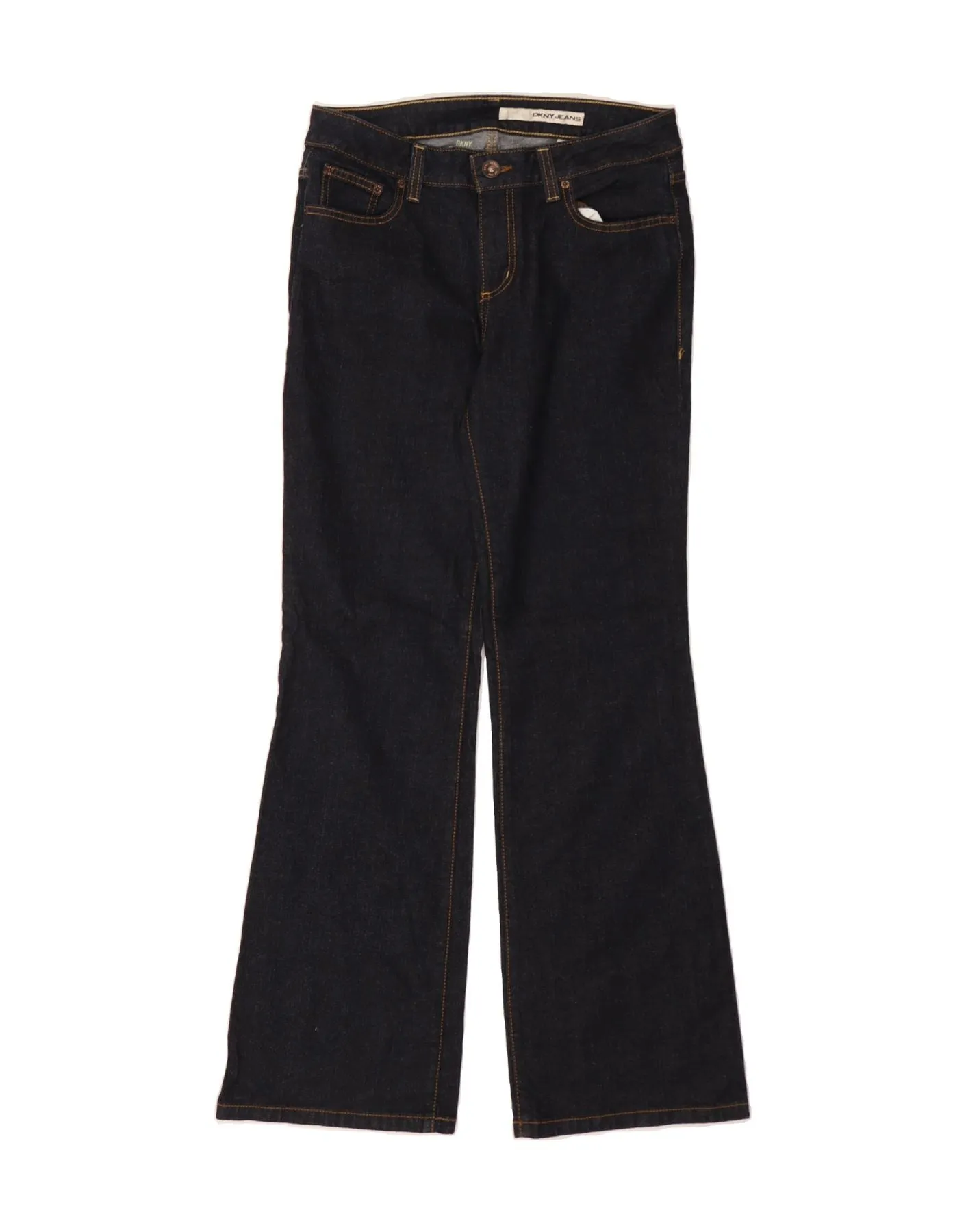DKNY Womens Flared Jeans US 12 Large W30 L32 Navy Blue