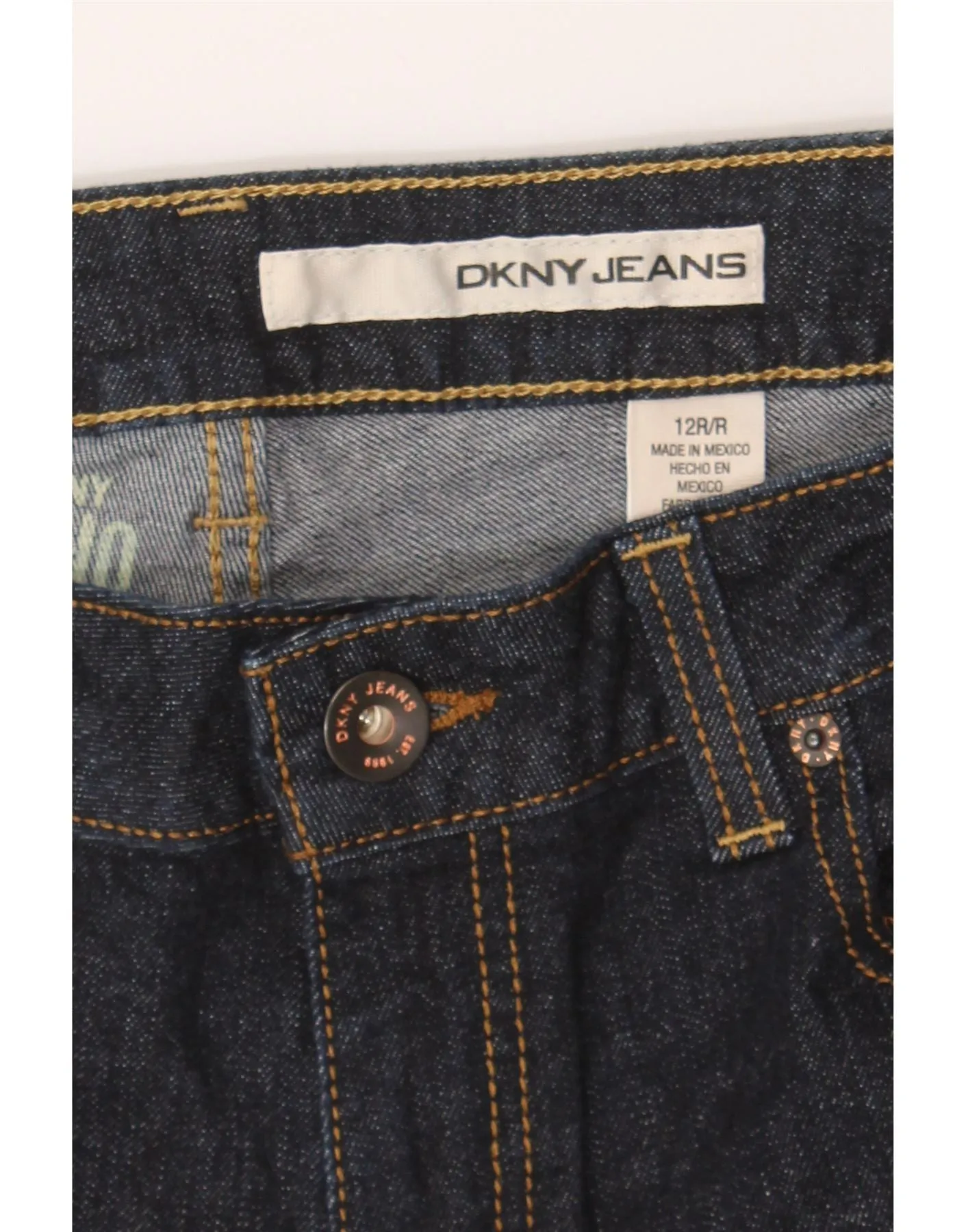 DKNY Womens Flared Jeans US 12 Large W30 L32 Navy Blue