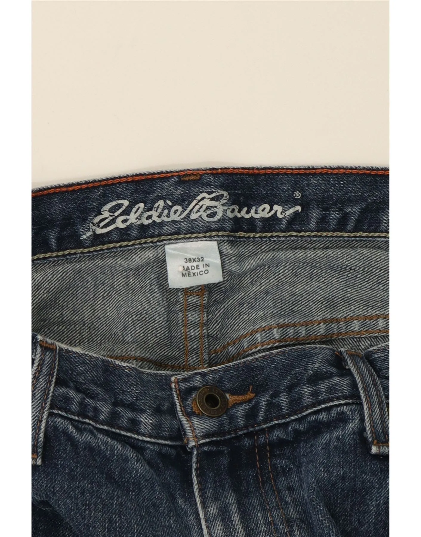 EDDIE BAUER Mens Straight Jeans W38 L32 Blue Cotton