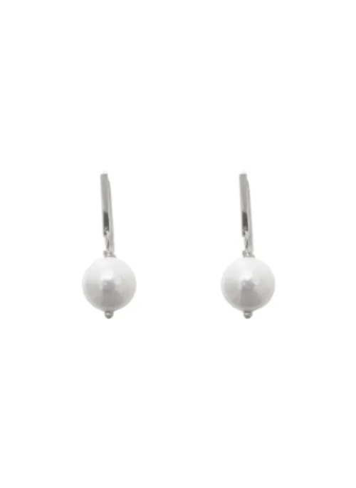 Eden Dainty Pearl Earrings Silver