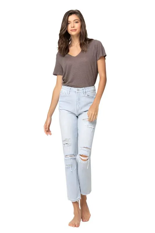 Flying Monkey Vervet SUPER HIGH RISE DISTRESSED CROP STRAIGHT