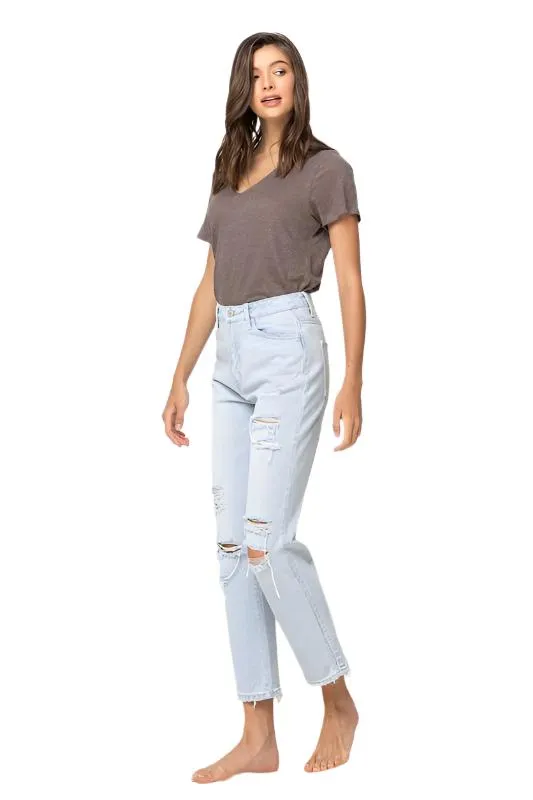 Flying Monkey Vervet SUPER HIGH RISE DISTRESSED CROP STRAIGHT