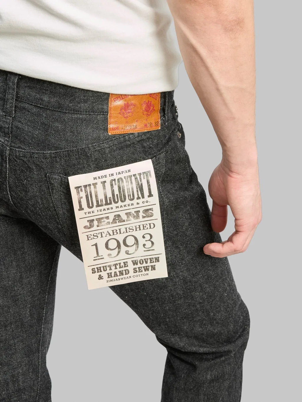 Fullcount 1108BK 13.7oz Slim Straight Black Jeans