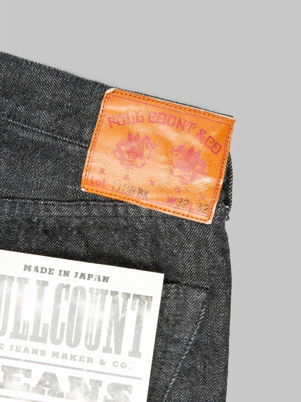 Fullcount 1108BK 13.7oz Slim Straight Black Jeans