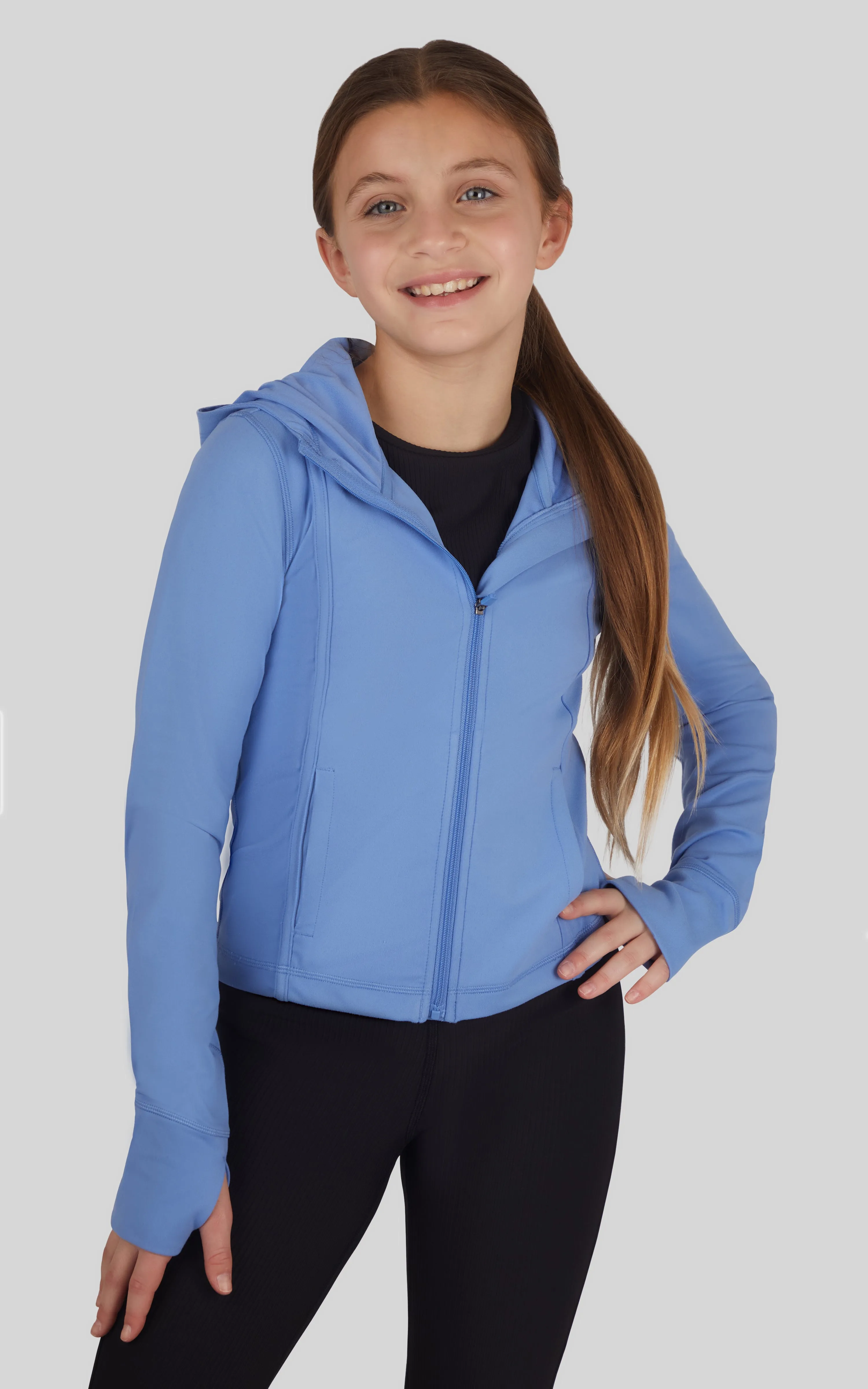 Girls Lux Full Zip Hooded Jacket