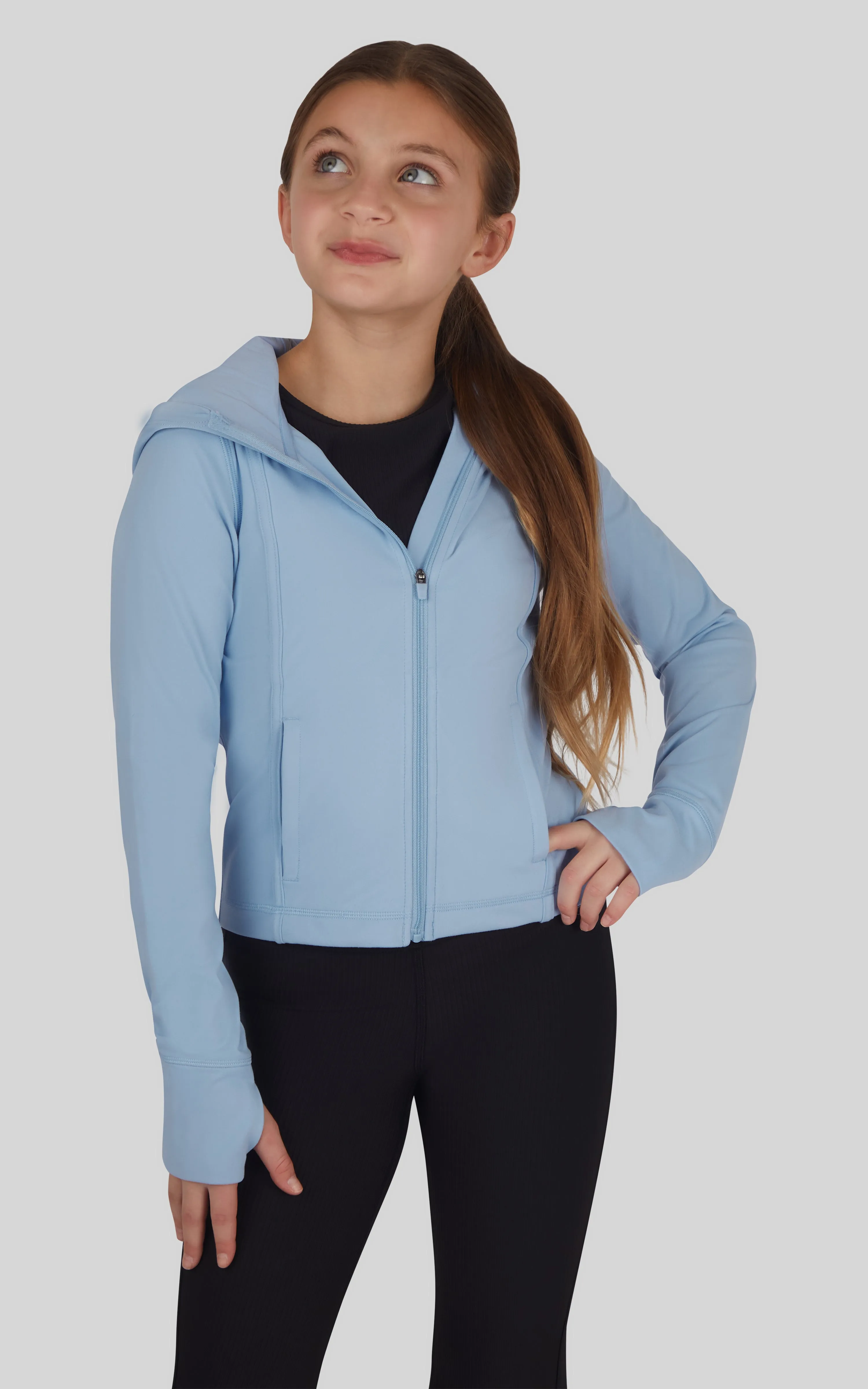 Girls Lux Full Zip Hooded Jacket