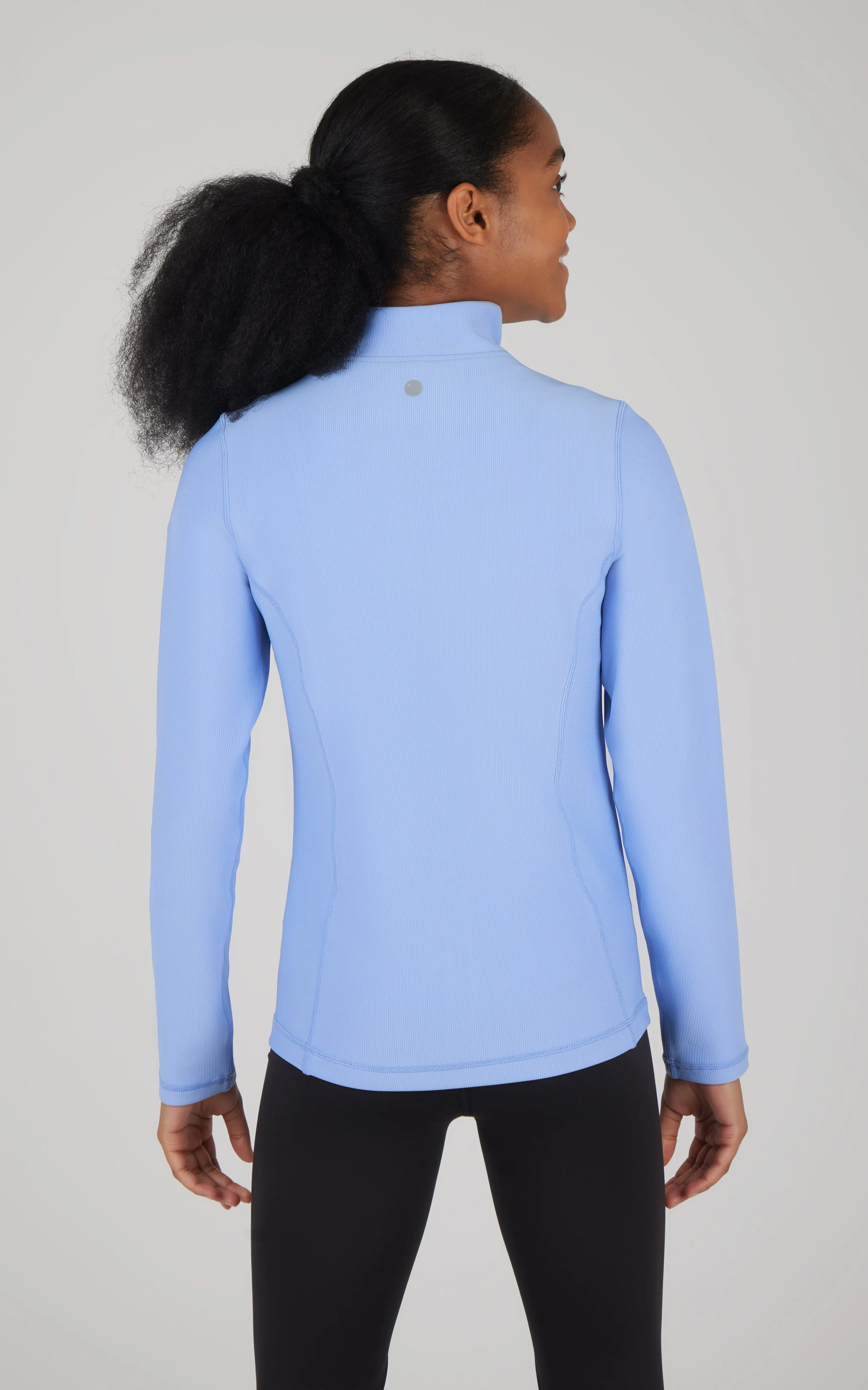 Girls Ribbed Zipper Jacket