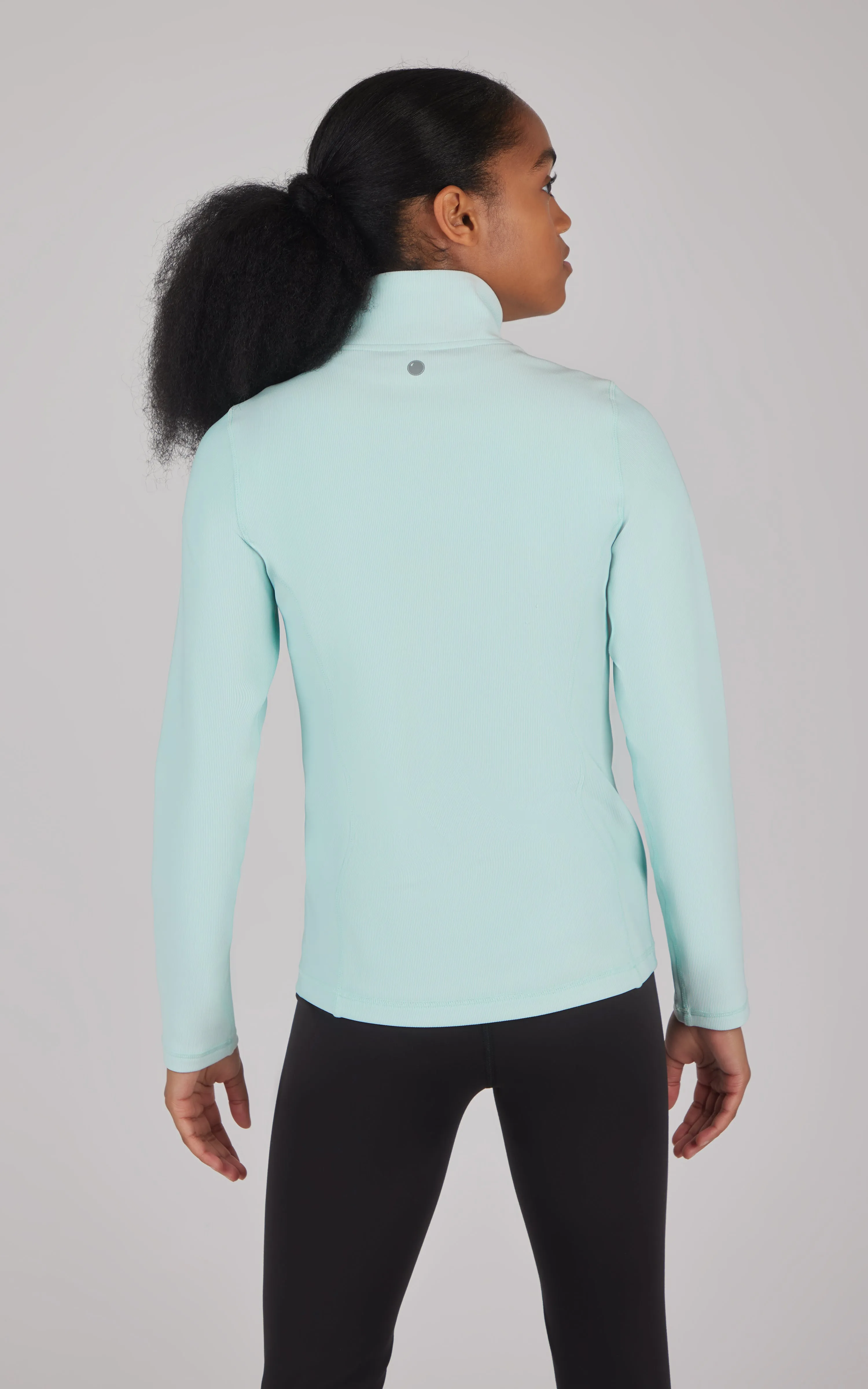 Girls Ribbed Zipper Jacket