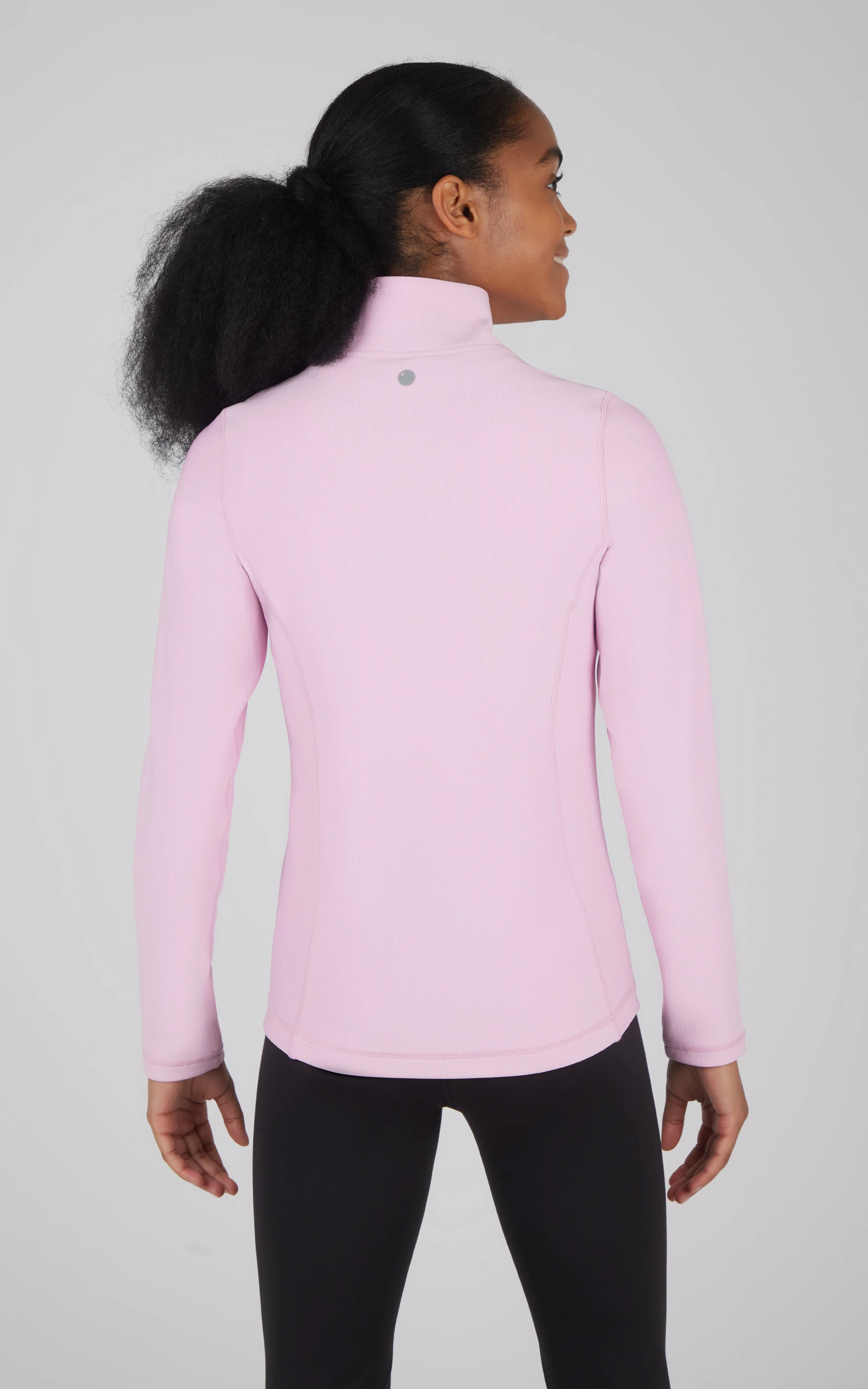 Girls Ribbed Zipper Jacket