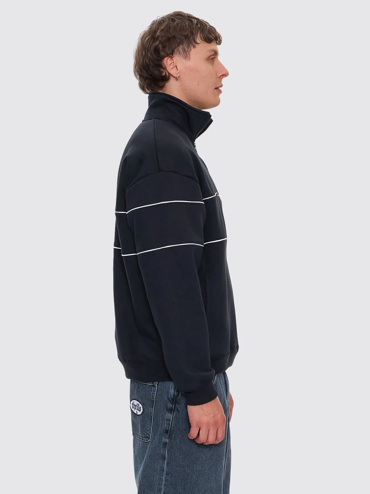 Glory Quarter Zip Fleece - Washed Black