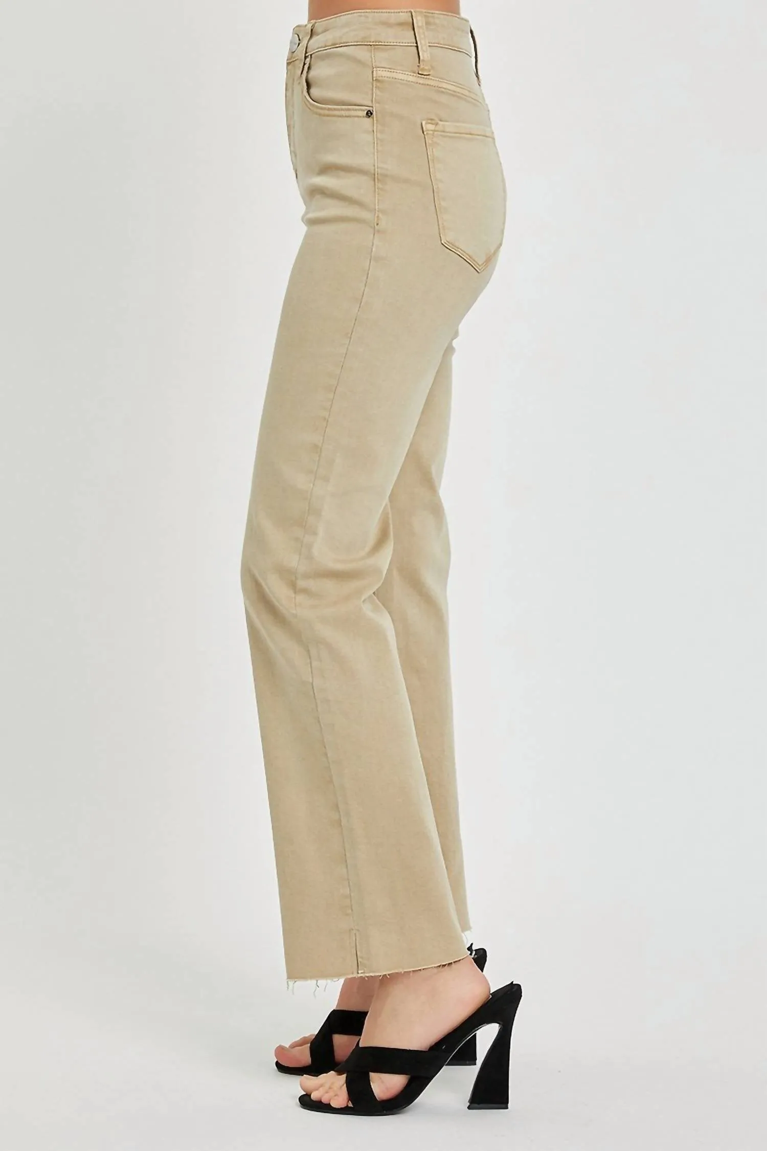 Hi Rise Tummy Control Jeans In Sand