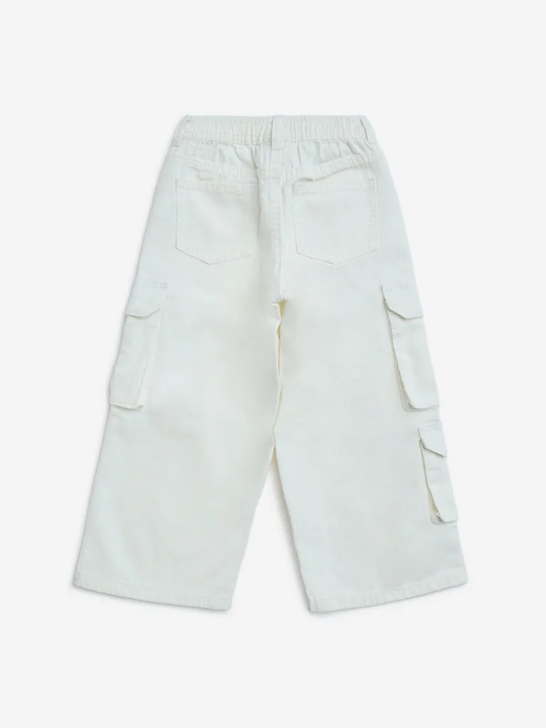 HOP Kids Off-White Straight-Fit High-Rise Jeans