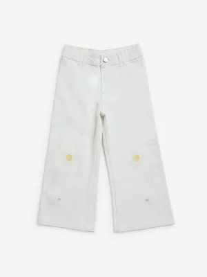 HOP Kids White Straight-Fit High-Rise Jeans