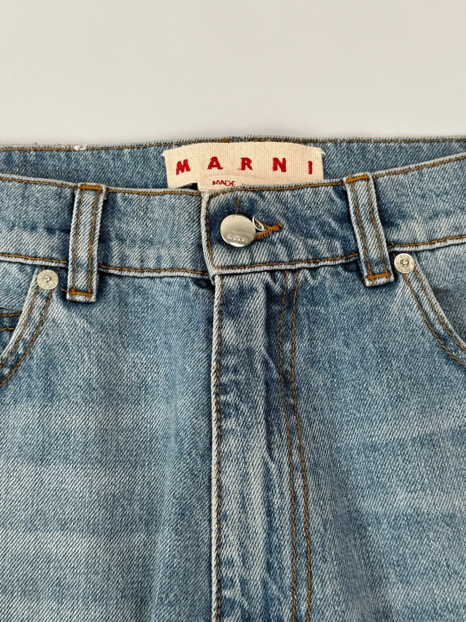 Jeans A Gamba Dritta Con Inserti In Maglia Multicolor