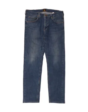 LEE Mens Daren Zip Fly Slim Jeans W31 L32 Navy Blue Cotton