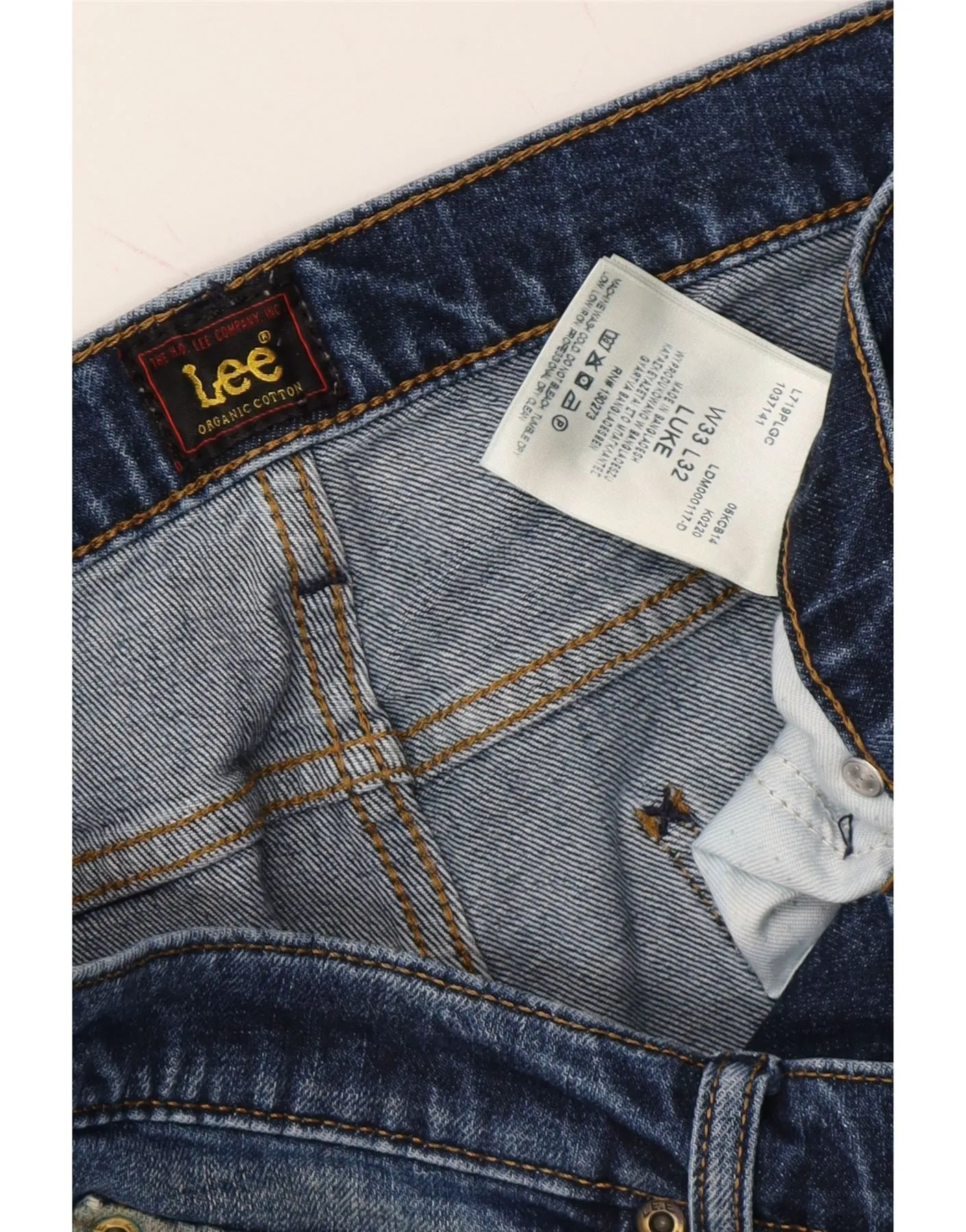 LEE Mens Luke Slim Tapered Jeans W33 L32 Blue Cotton