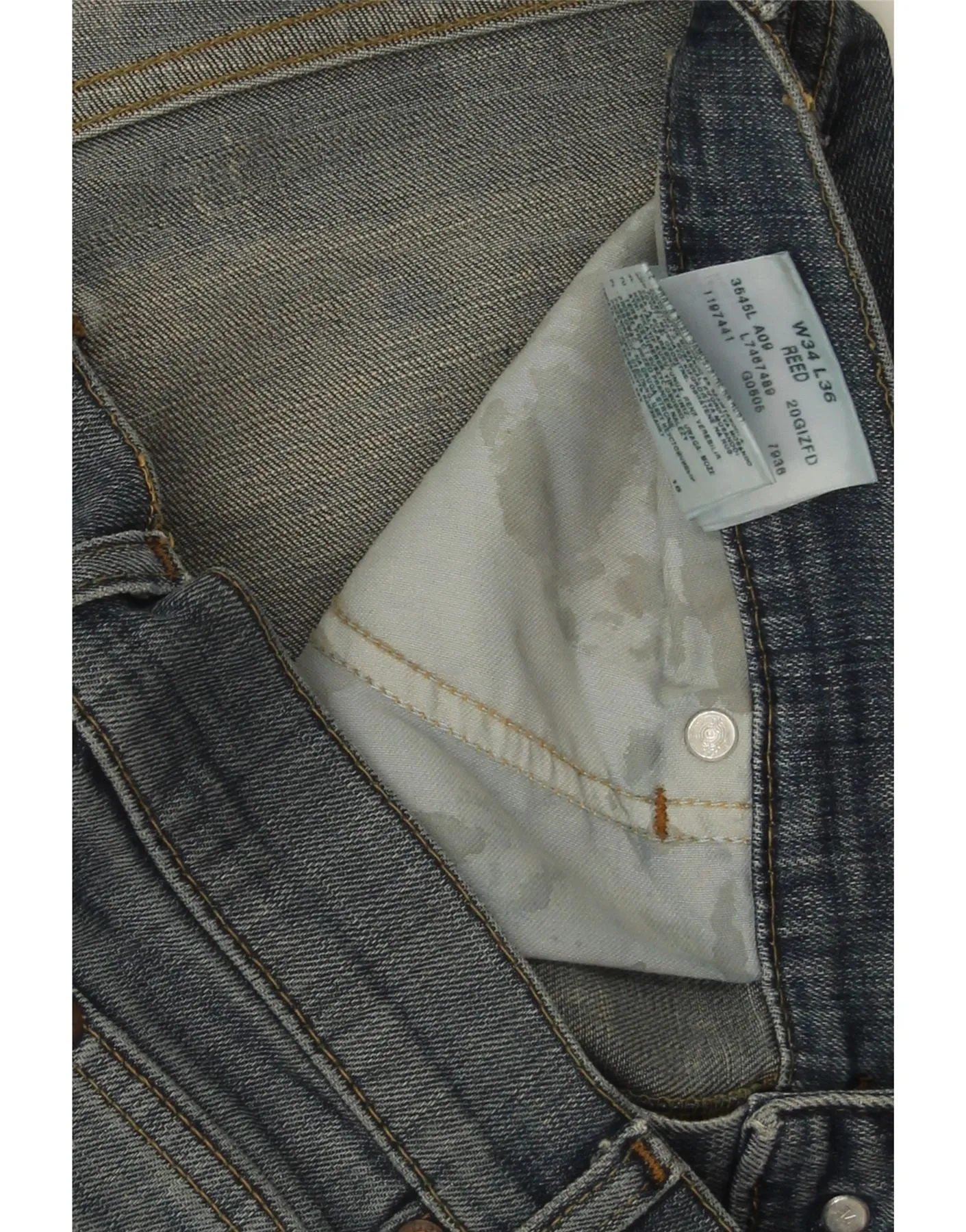 LEE Mens REED Straight Jeans W34 L31 Blue Cotton