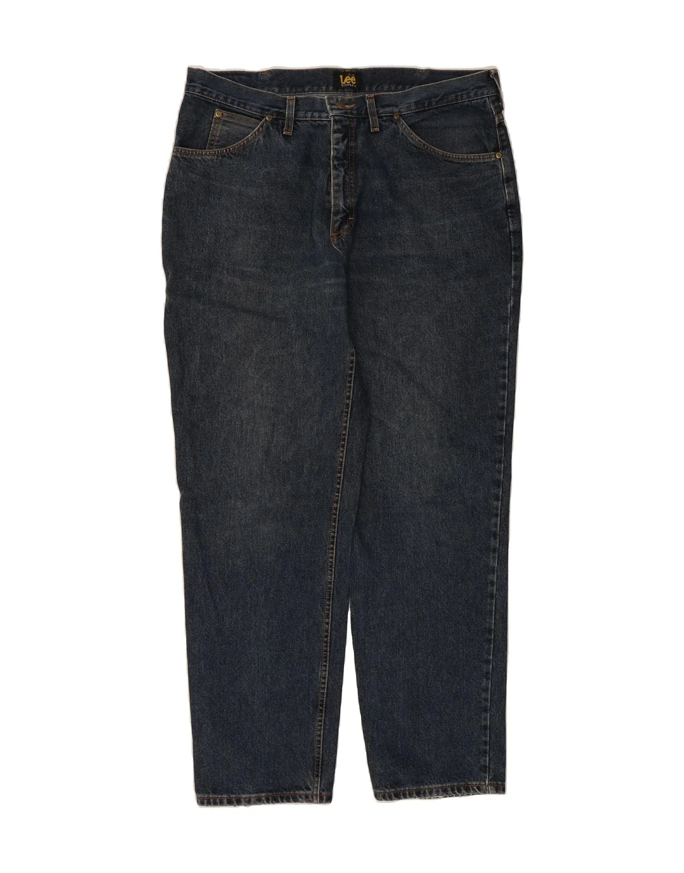 LEE Mens Riders Straight Jeans W40 L34 Navy Blue Cotton
