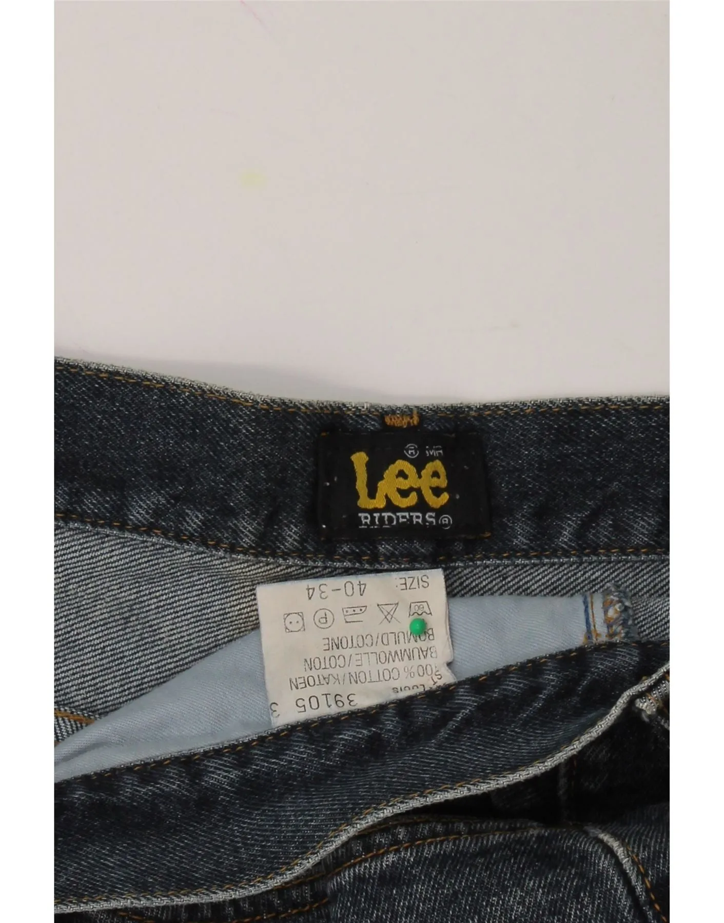 LEE Mens Riders Straight Jeans W40 L34 Navy Blue Cotton