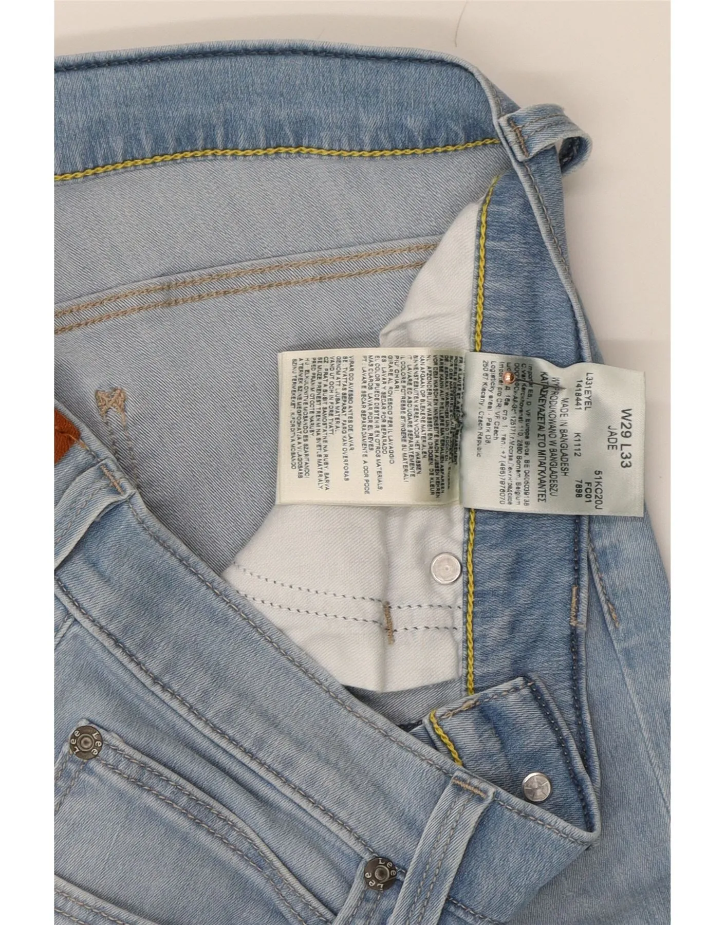 LEE Womens Jade Slim Jeans W29 L32 Blue Cotton