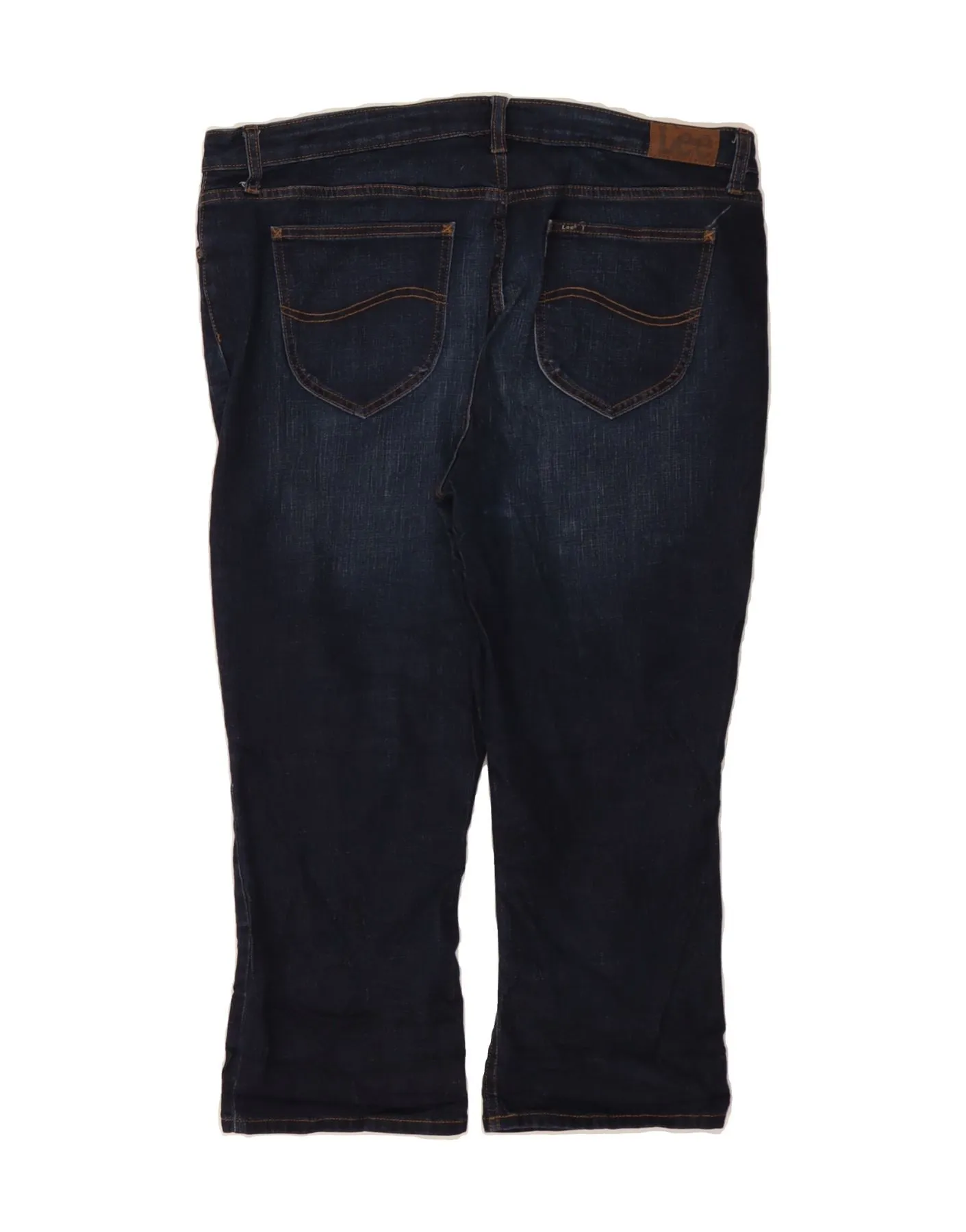 LEE Womens Mid Rise Regular Fit Capri Jeans US 18 2XL W36 L22 Navy Blue