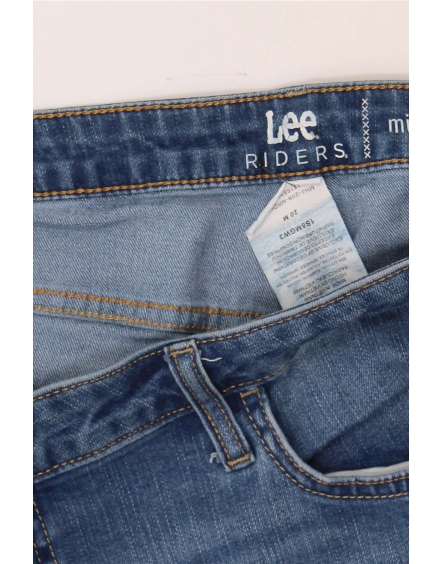 LEE Womens Riders Mid Rise Capri Jeans US 20 3XL W40 L23 Blue Cotton