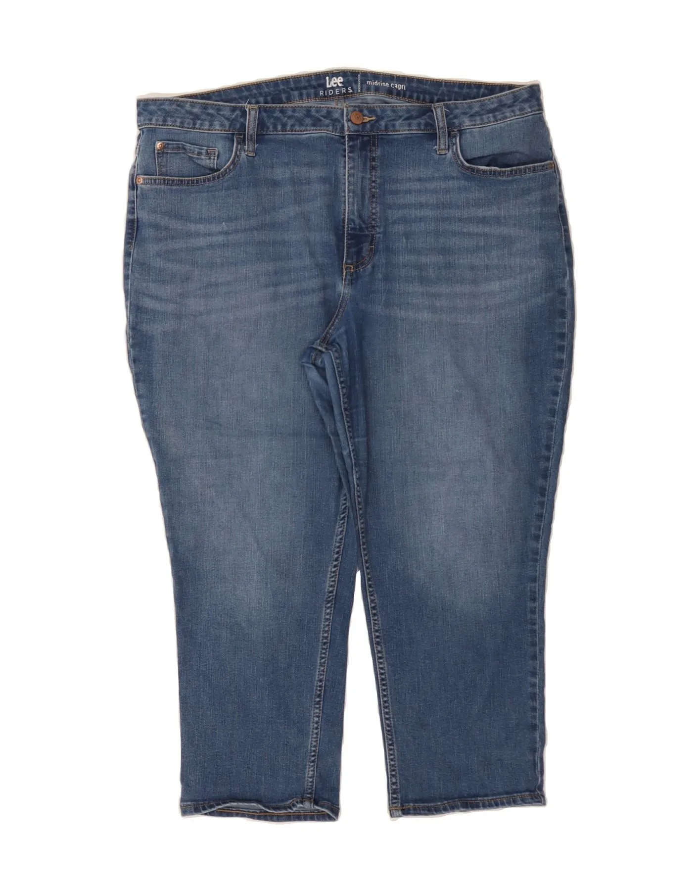 LEE Womens Riders Mid Rise Capri Jeans US 20 3XL W40 L23 Blue Cotton
