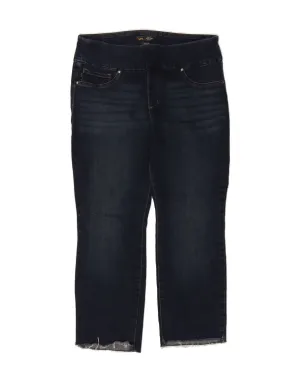 LEE Womens Sculpting Mid Rise Slim Jeans US 14 XL W32 L25 Navy Blue Cotton