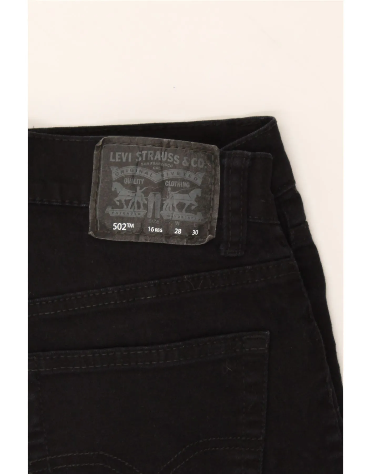 LEVI'S Boys 502 Regular Tapered Jeans 15-16 Years W28 L30 Black Cotton