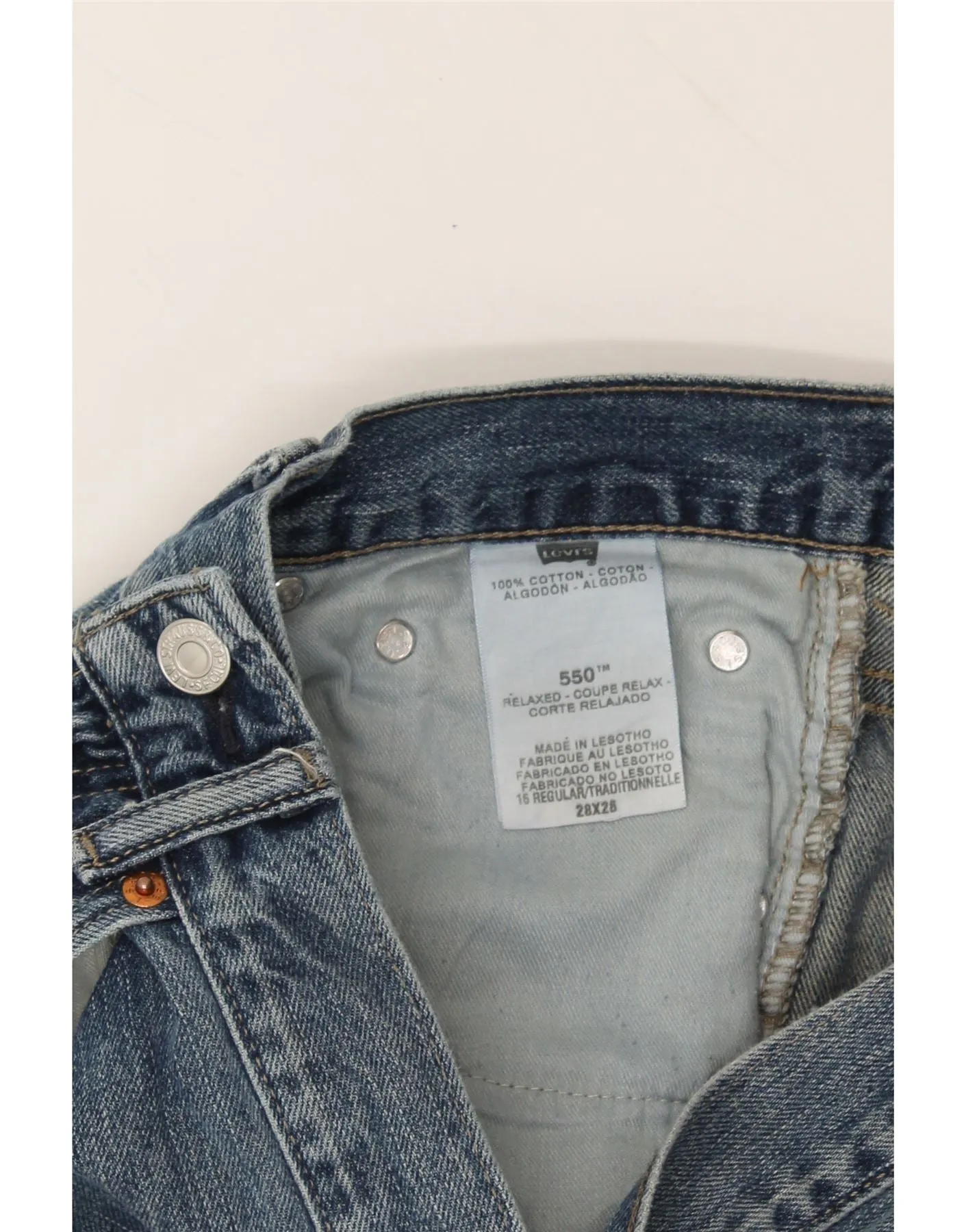 LEVI'S Boys 550 Relaxed Fit Straight Jeans 15-16 Years W28 L28 Blue Cotton