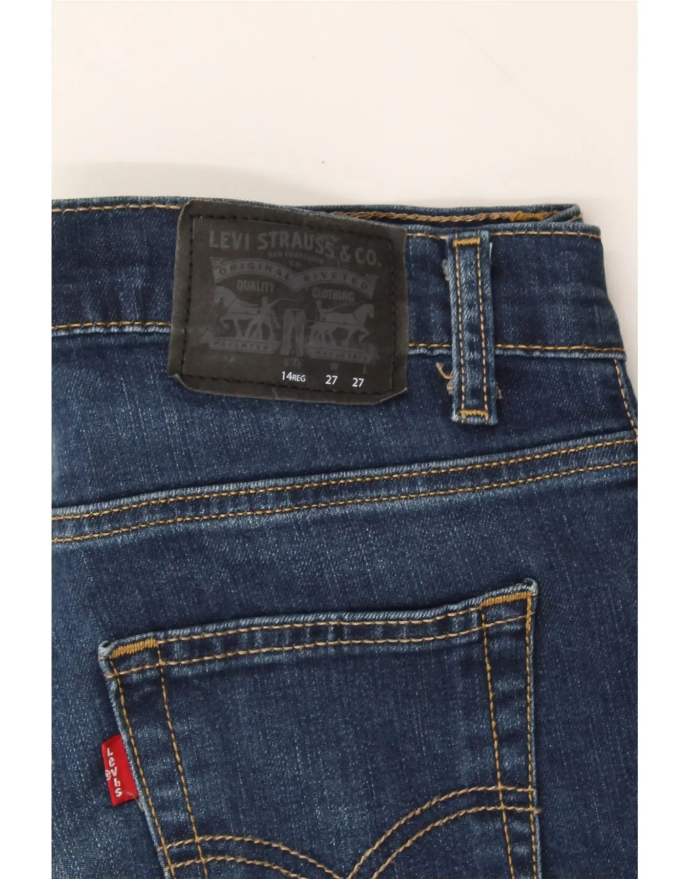 LEVI'S Girls 511 Slim Jeans 13-14 Years W27 L27 Navy Blue Cotton