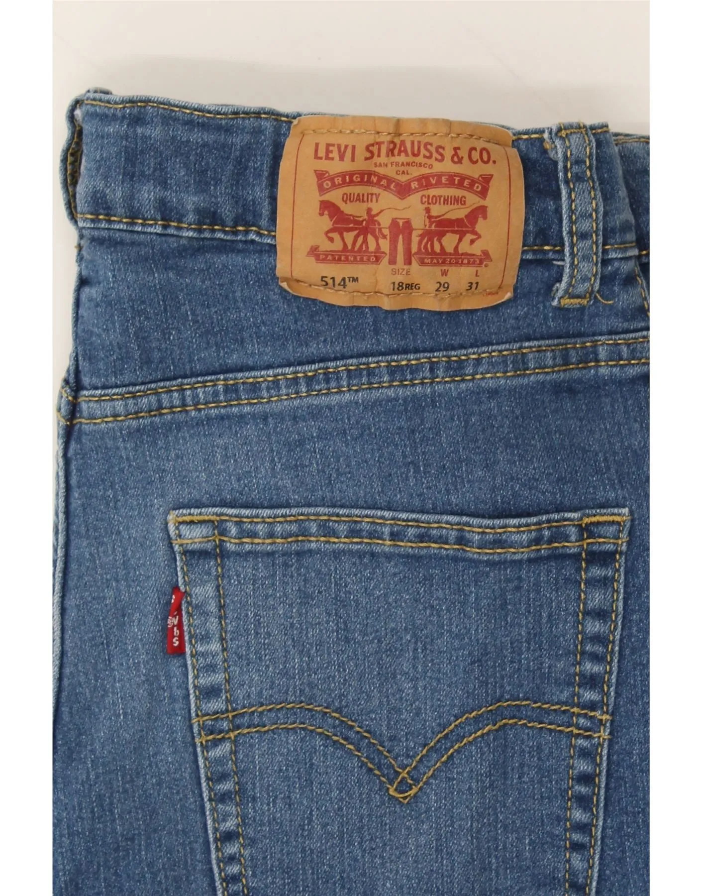 LEVI'S Girls 514 Straight Jeans 15-16 Years W29 L31 Blue Cotton