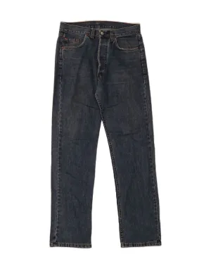 LEVI'S Mens 501 Straight Jeans W32 L36 Navy Blue Cotton