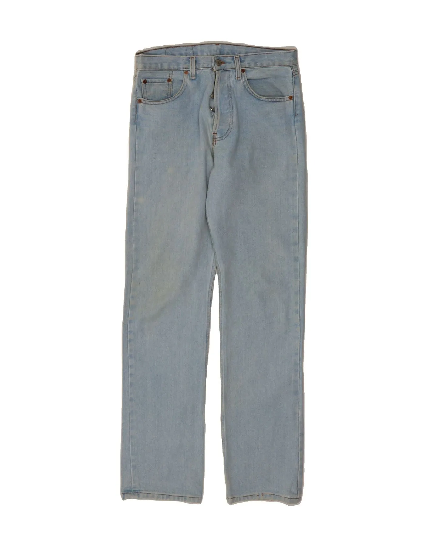 LEVI'S Mens 501 Straight Jeans W34 L36 Blue Cotton
