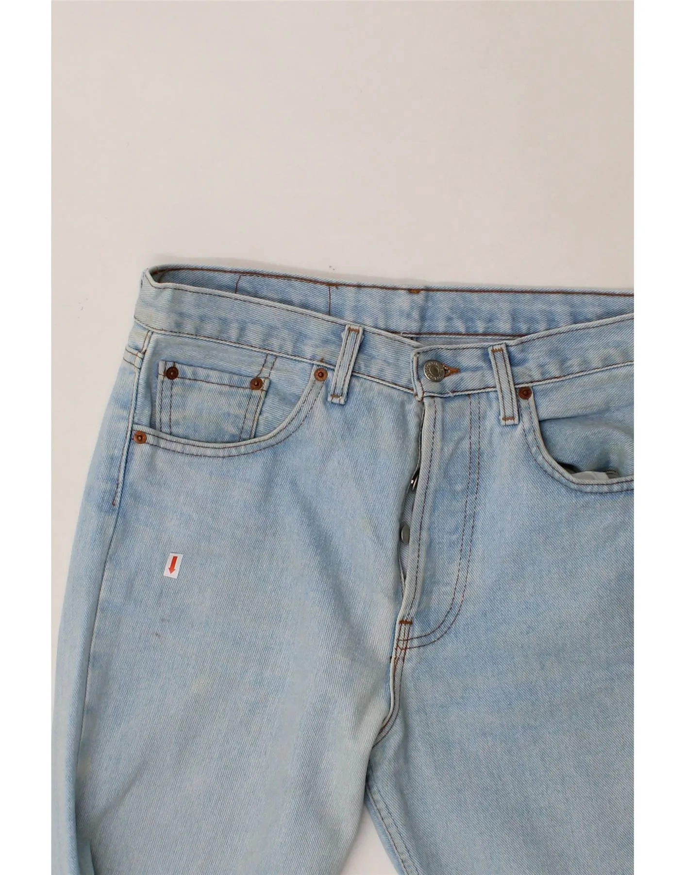 LEVI'S Mens 501 Straight Jeans W34 L36 Blue Cotton